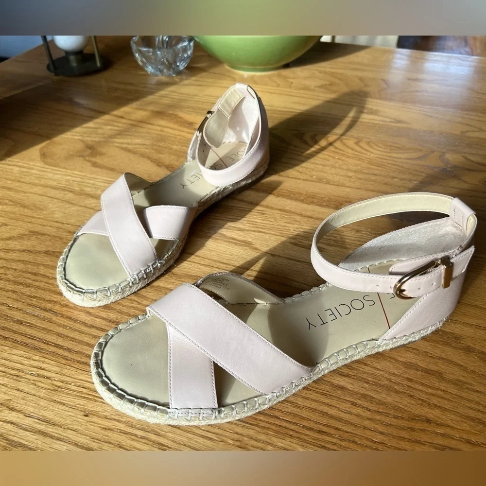 Sole Society Sandals Womens Saundra Leather Pink Shoes Size 9.5 - Picture 1 of 7